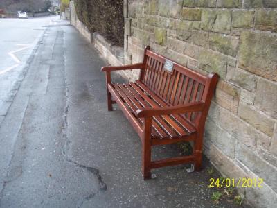 Refurbished bench in Lanark Road